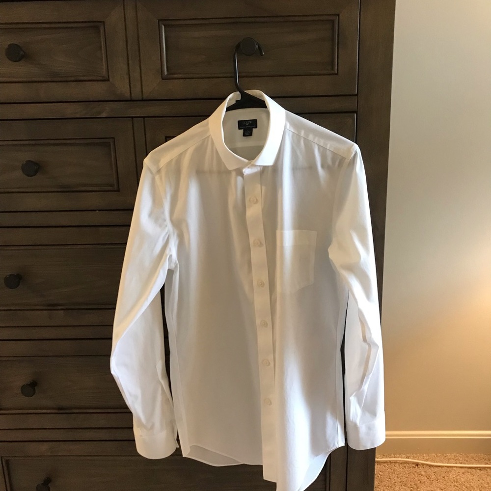 J Crew white wrinkle free slim fit shirt